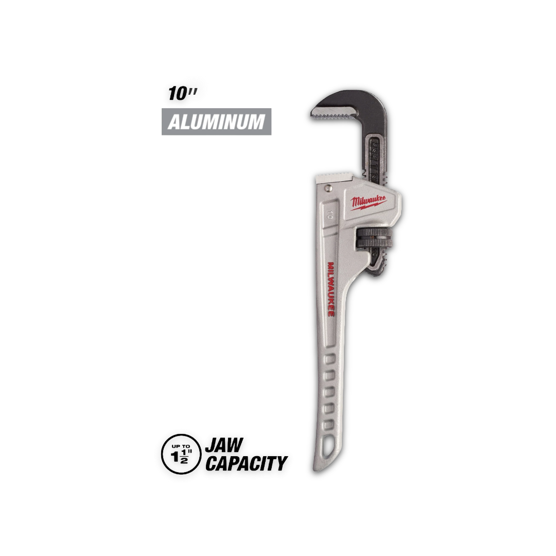 מפתח צינורות ישר מאלומיניום לסתות OVERBIT-JAW באורך 250 מ"מ48-22-7210