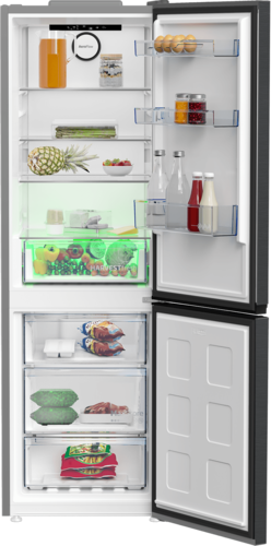 BEKO מקרר מקפיא תחתון בנפח 316 ליטר בגימור נירוסטה מושחרת  RCNE365XBR