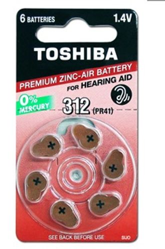 מארז 6 סוללות למכשיר שמיעה TOSHIBA 312