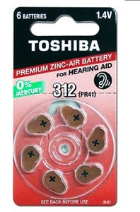 מארז 6 סוללות למכשיר שמיעה TOSHIBA 312
