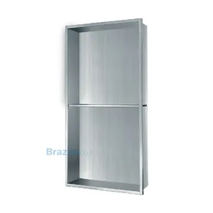 נישה נירוסטה מלבנית מחולקת 600/300/90 מוברש