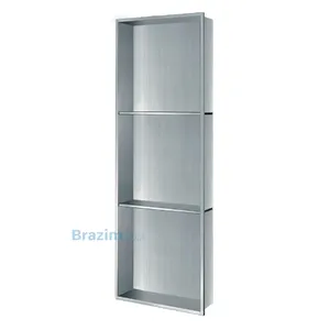 נישה נירוסטה מלבנית 900/300/90 מוברש