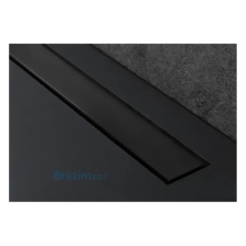 תעלת ניקוז FRAMELESS בלאק מטאל 65 סמ מבית מיובי, בקטגוריית תעלות ניקוז למקלחון.