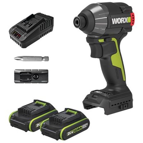 מברגת אימפקט מיני 20V BRUSHLESS  מומנט פיתול Nm 230 סוללות*2 + מטען בארגז מקצועי WORX WU291.9