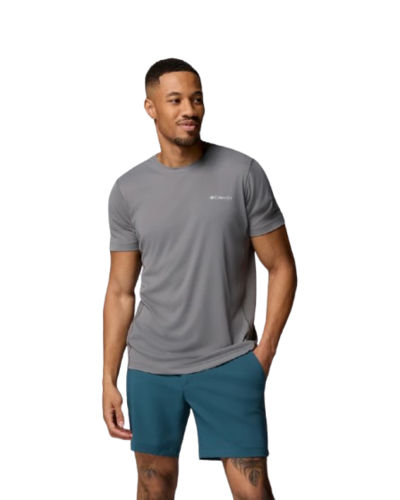 חולצה קצרה גברים Zero Rules Light S/S Crew אפורה – Columbia