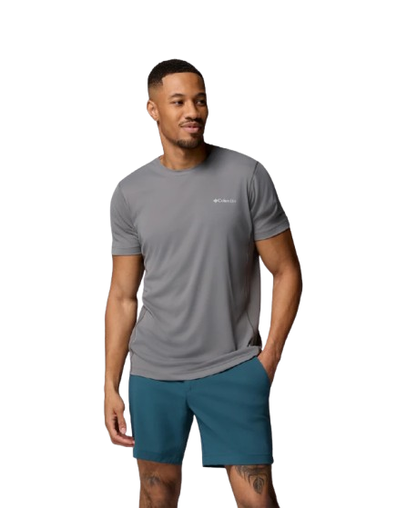 חולצה קצרה גברים Zero Rules Light S/S Crew אפורה – Columbia