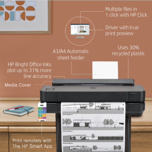 מדפסת פלוטר HP DesignJet T650 24