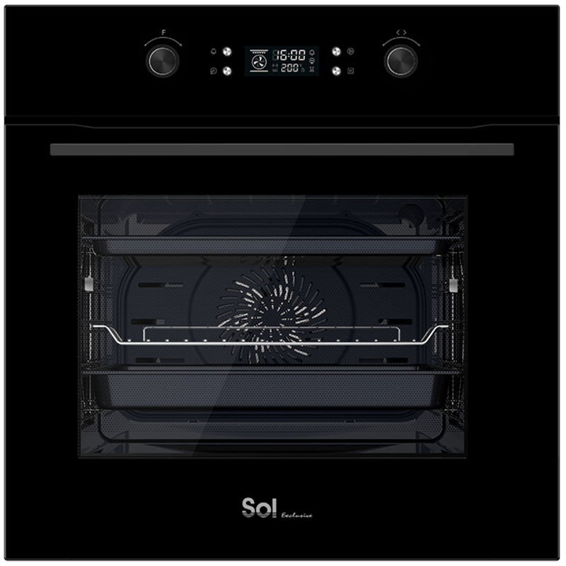 תנור בנוי 70 ליטר 60 ס"מ Sol HO-9903W - גימור לבן/שחור