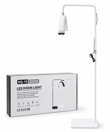 מנורת חצי ירח LED מקצועית 28 אינץ׳ – דגם HQ-10 שחור/לבן