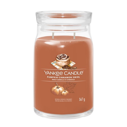 נר ריחני -Yankee Candle  Pumpkin Cinnamon Swirl Signature Large Jar 567G