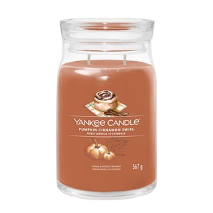 נר ריחני -Yankee Candle  Pumpkin Cinnamon Swirl Signature Large Jar 567G
