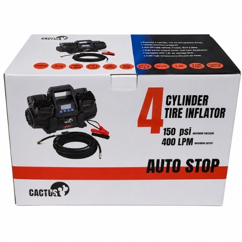 מדחס אוויר 12V 150 PSI עם מיכל אגירה 1.9 ליטר.