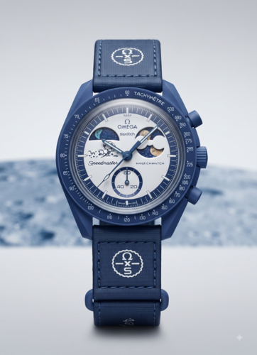 שעון יד לגבר Swatch x Omega Moonswatch Mission To Moonphase Snoopy Moonshine GolD