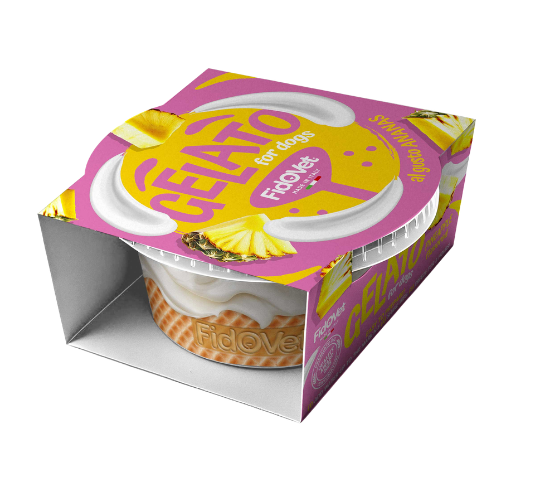גלידה לכלבים בטעם אננס Fidovet Gelato for Dogs Pineapple – Ice Cream for Dogs