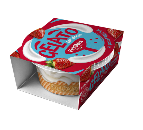 גלידה לכלבים בטעם תות Fidovet Gelato for Dogs Strawberry – Ice Cream for Dogs