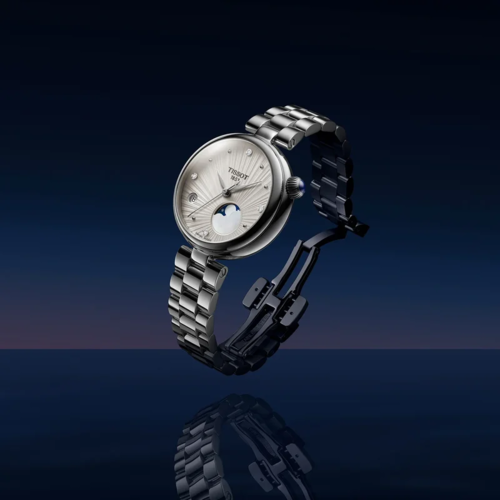 Tissot T1522231103600 DESIR Moonphase משובץ יהלומים נשים