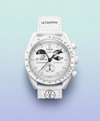 שעון יד לגבר Swatch x Omega Moonswatch Mission To Moonphase Snoopy Moonshine Gold