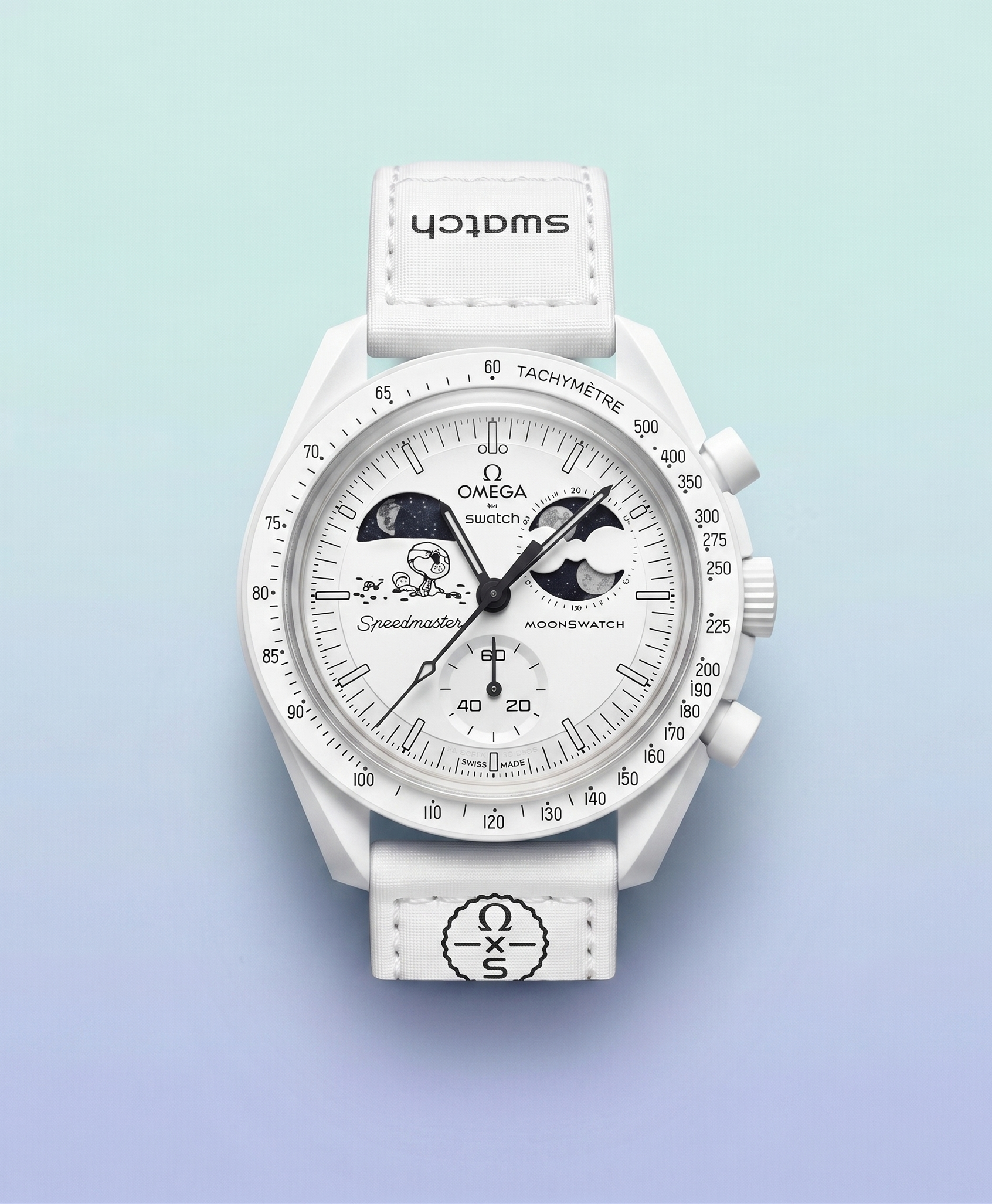 שעון יד לגבר Swatch x Omega Moonswatch Mission To Moonphase Snoopy Moonshine Gold