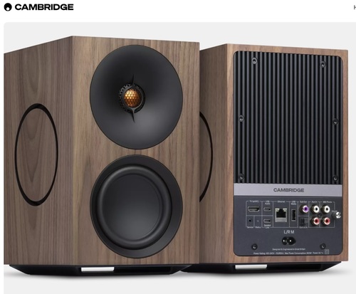רמקולים מדפיים מוגברים מבית CAMBRIDGE AUDIO דגם L/R S צבע WALNUT 