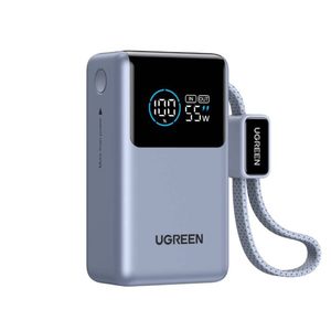  סוללת גיבוי קומפקטית UGREEN Nexode Pro 10000mAh 55W עם כבל מובנה UGREEN PB727 75701B 