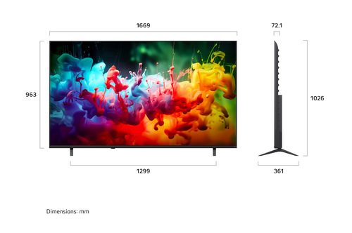 טלוויזיה חכמה LG QNED AI Mini LED QNED70 4K 2026 75 אינץ' 75QNED70B6T