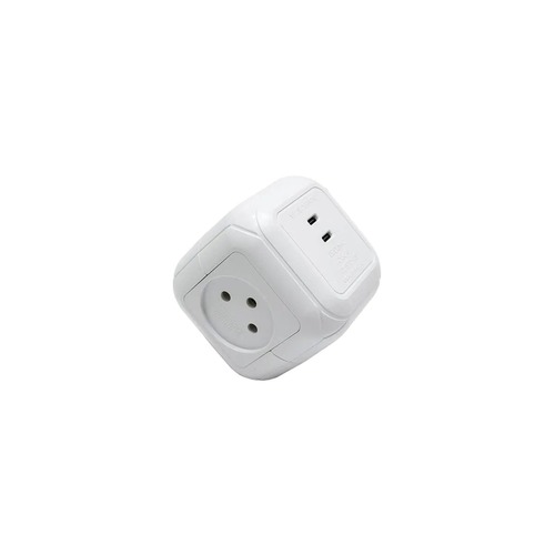 מפצל חשמל קוביה כולל 2 חיבורי TYPE C