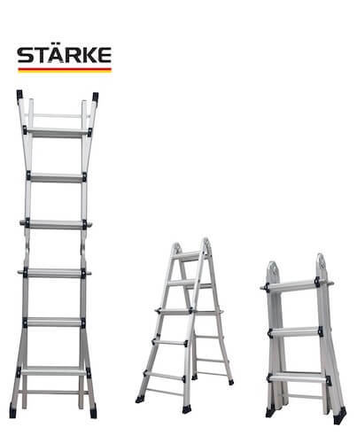 סולם אלומיניום טלסקופי מקצועי 4X7 שלבים STARKE