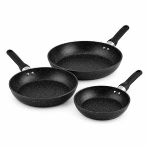 סט 3 מחבתות 20/24/28 ס״מ BARI BLACK La Kitchenette