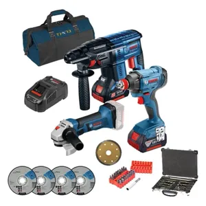 סט 3 כלים BRUSHLESS 18V + שתי סוללות 4AH BOSCH
