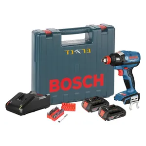 מפתח אימפקט 18V + שתי סוללות 1.5AH + סט ביטים 33 יח