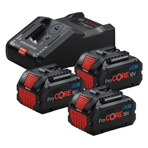 סט 3 סוללות 8A PRO CORE ומטען מהיר BOSCH