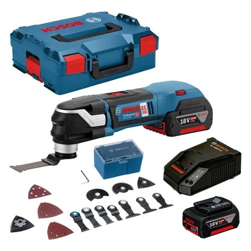 מסור/מלטשת רב שימושי 18V + שתי סוללות 5.0AH+ אביזרים GOP 18V-28 – מולטיטול