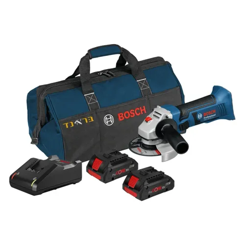 משחזת זווית 18V + שתי סוללות 4.0AH GWS 18-125V-LI – משחזות זוית