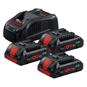 סט 3 סוללות 4A PRO CORE ומטען מהיר BOSCH