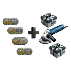 100 דיסקים לחיתוך ברזל "4.5 + משחזת זווית BOSCH