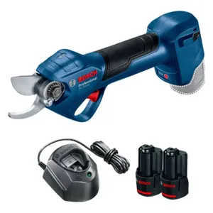 מזמרה מקצועית נטענת ללא פחמים 12V + זוג סוללות 3AH ומטען BOSCH