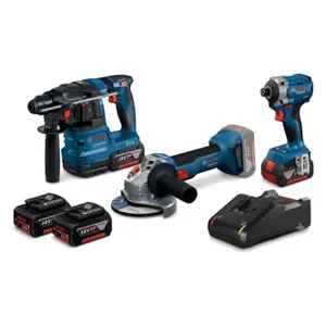 סט כלי עבודה נטענים 18V + שתי סוללות 4AH BOSCH