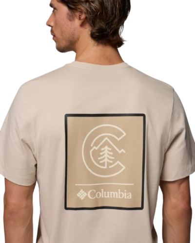 חולצה קצרה גברים CSC Logo Back Tee אבן – Columbia