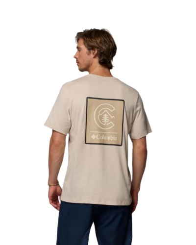 חולצה קצרה גברים CSC Logo Back Tee אבן – Columbia