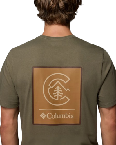 חולצה קצרה גברים CSC Logo Back Tee ירוקה – Columbia