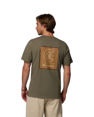 חולצה קצרה גברים CSC Logo Back Tee ירוקה – Columbia