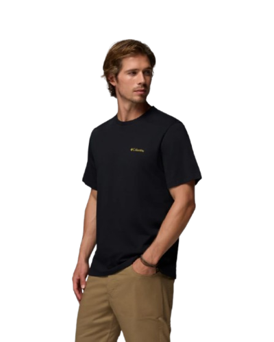 חולצה קצרה גברים CSC Logo Back Tee שחורה – Columbia