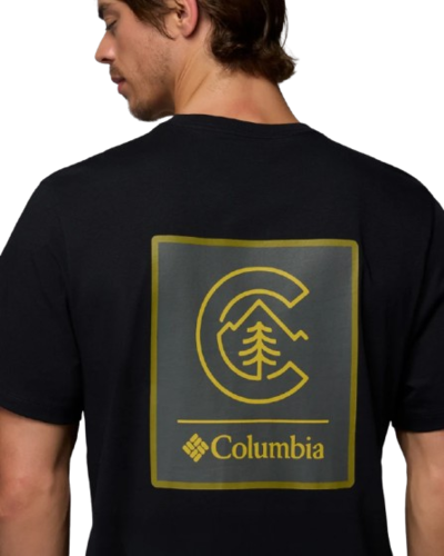חולצה קצרה גברים CSC Logo Back Tee שחורה – Columbia