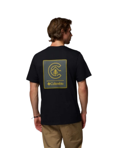 חולצה קצרה גברים CSC Logo Back Tee שחורה – Columbia