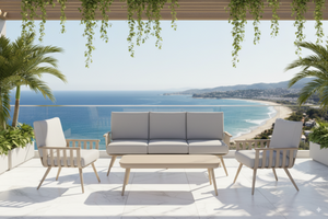 מערכת ישיבה אלומיניום דגם סהר PLAYA