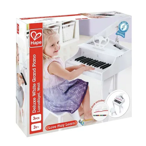 פסנתר כנף  קלאסי עם 30 קלידים - לבן Hape