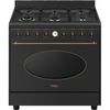 SMEG CO90 Black – תנור משולב כיריים גז 6 מבערים ברוחב 90 ס״מ עיצוב קולוניאלי יוקרתי  חדש 2026
