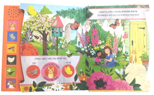 מחפשים ומקשיבים: ספר מנגן ומדבר עם 6 לחצני קול - קולות הגן