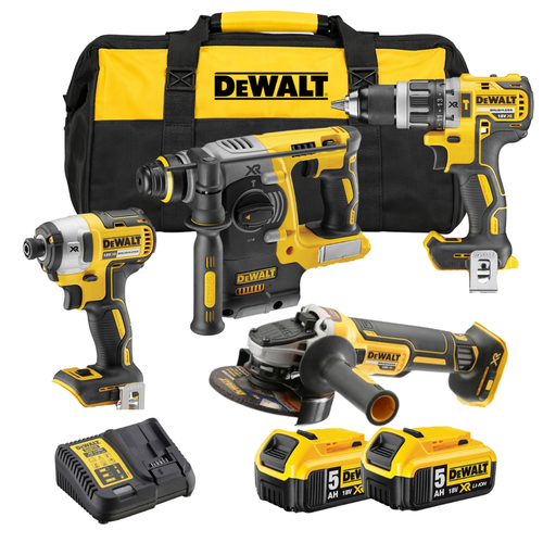סט 4 כלים 18V | שתי סוללות 5AH ומטען | DeWALT DCK429P3T