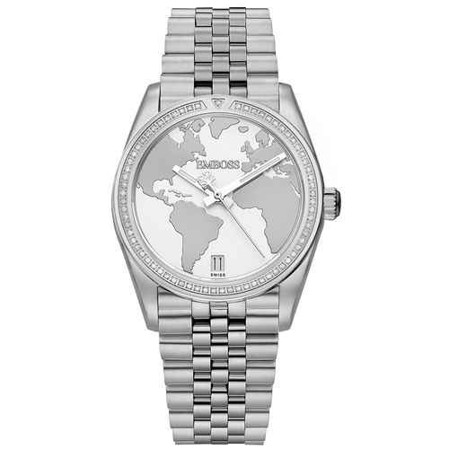שעון EMBOSS לאישה Save The Planet Ladies כסוף שיבוץ טבעת EYSPFASSSMS069 – שעוני נשים EMBOSS